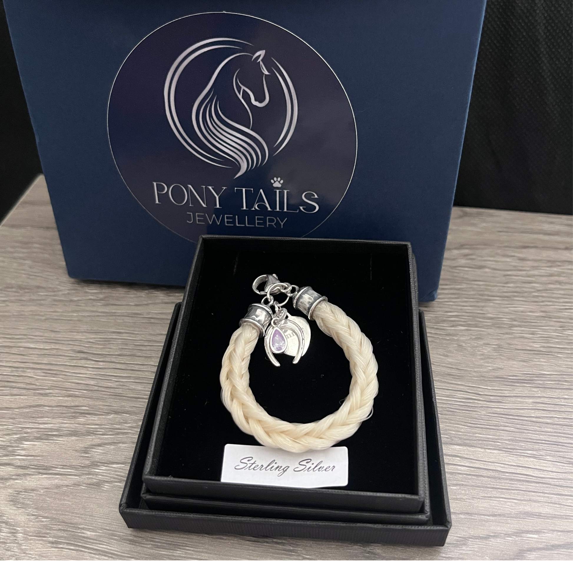 horse hair keychain in box