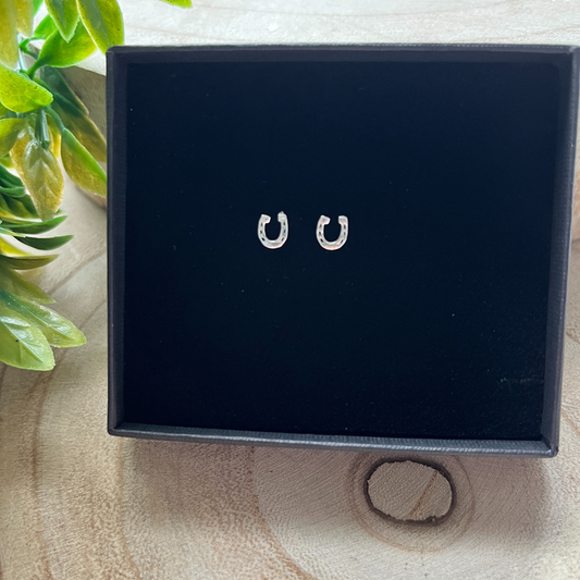 Pair of Sterling Silver Horseshoe Ear Studs