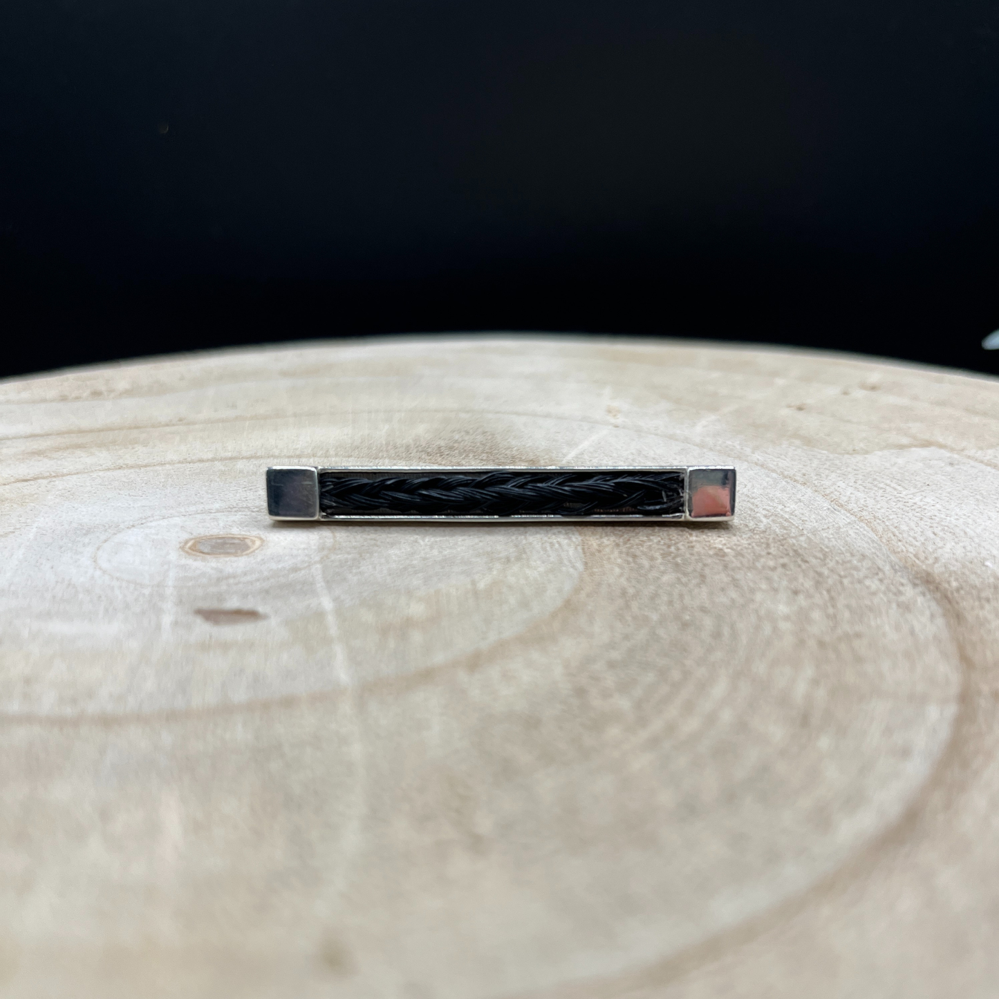 Braided Horse Hair Stock Pin in Sterling Silver