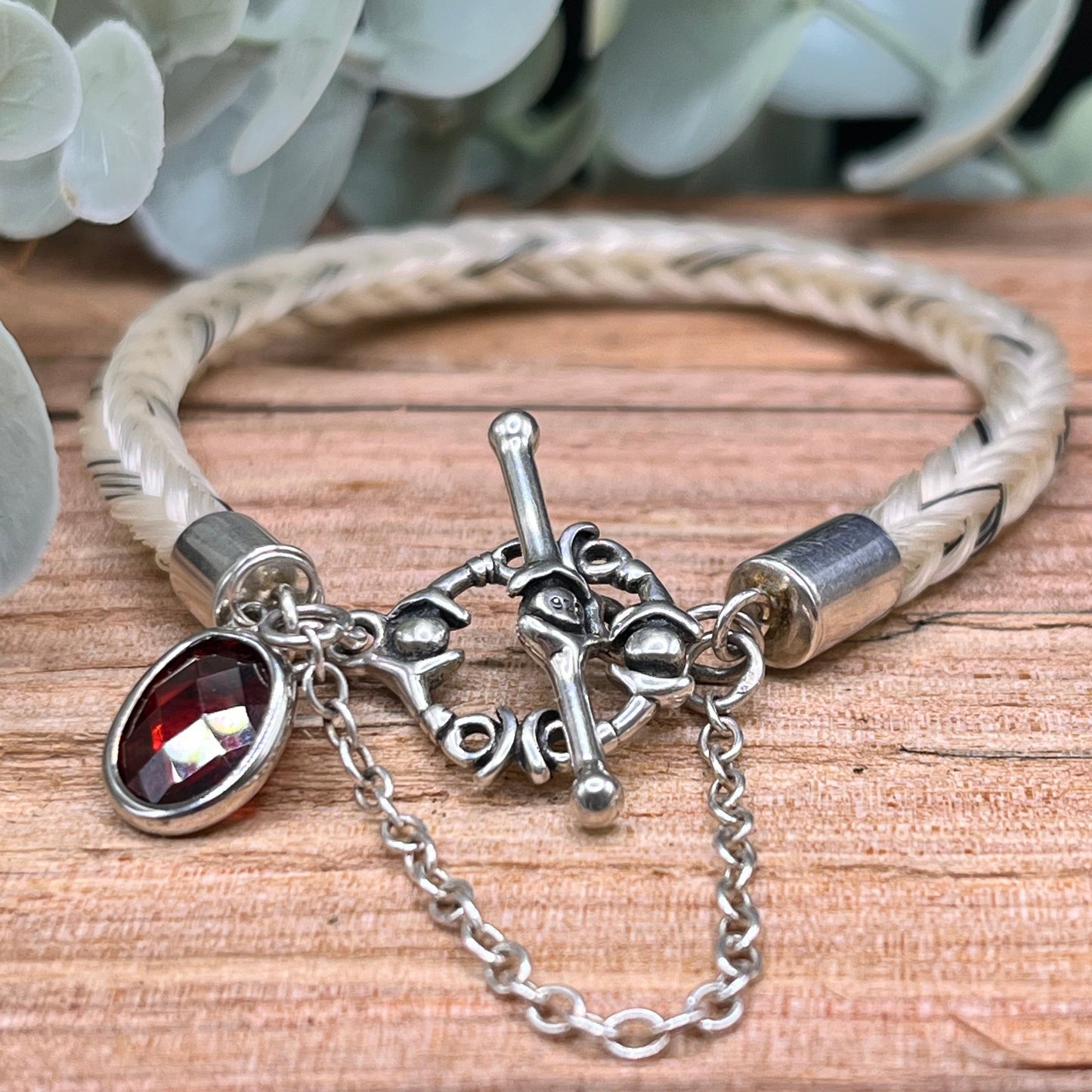 Filgree clasp horsehair bracelet handcrafted from tail hair