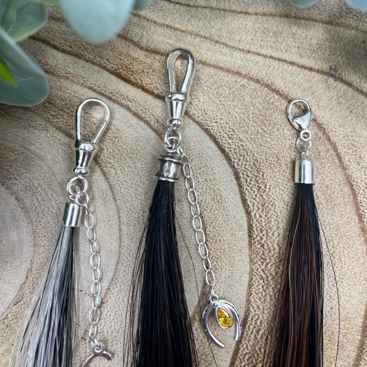 Custom horsehair tassel keepsake handmade from your horse’s mane or tail with silver fittings