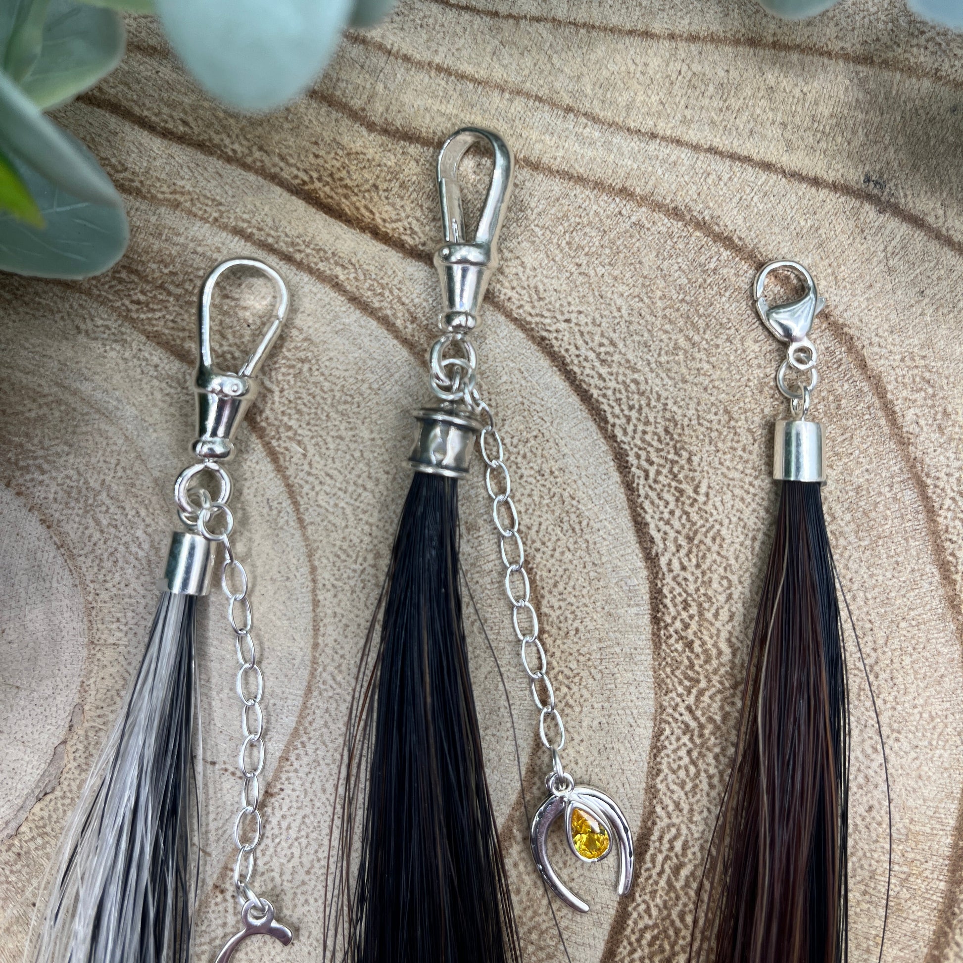 Custom horsehair tassel keepsake handmade from your horse’s mane or tail with silver fittings