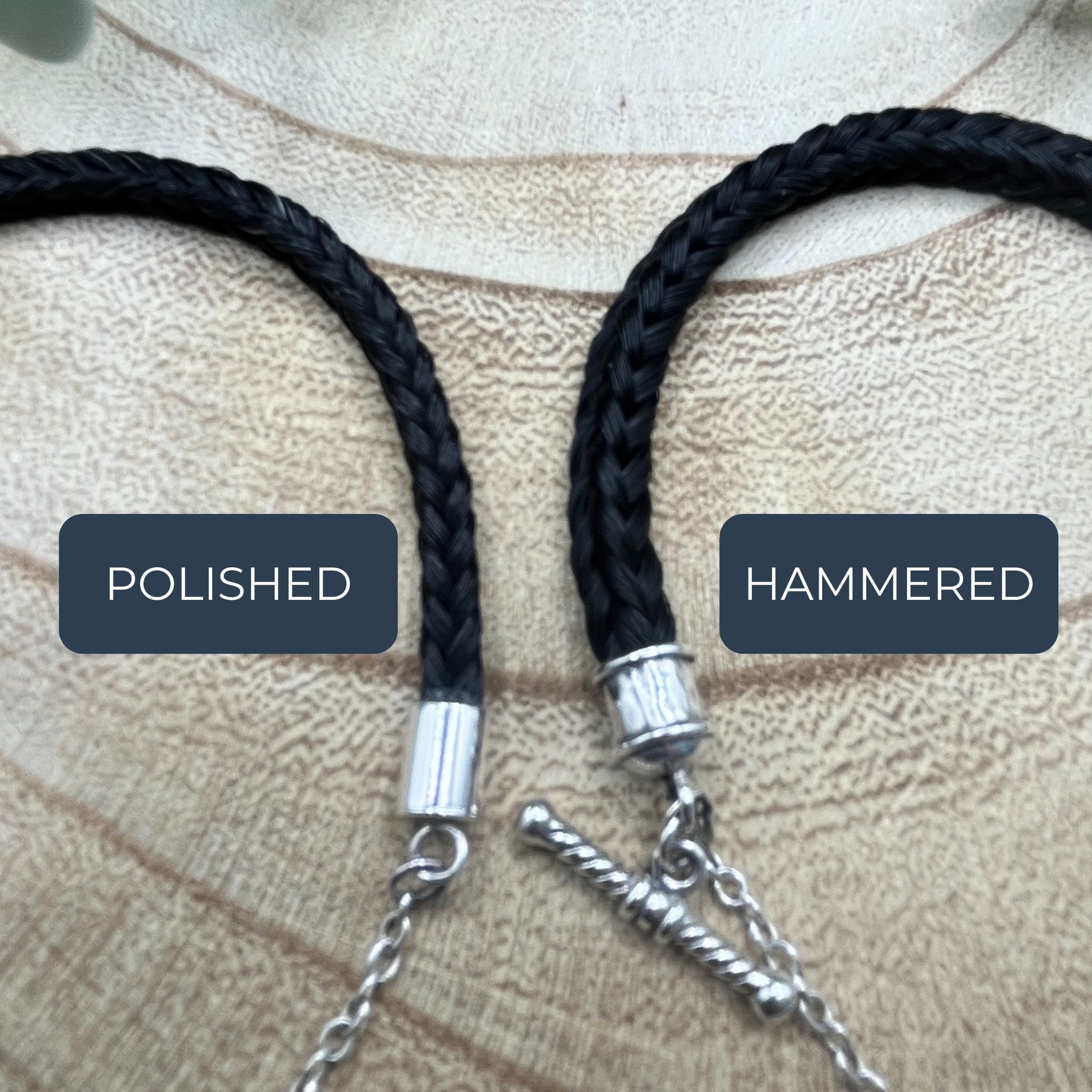 Sterling Silver polished or hammered end cap