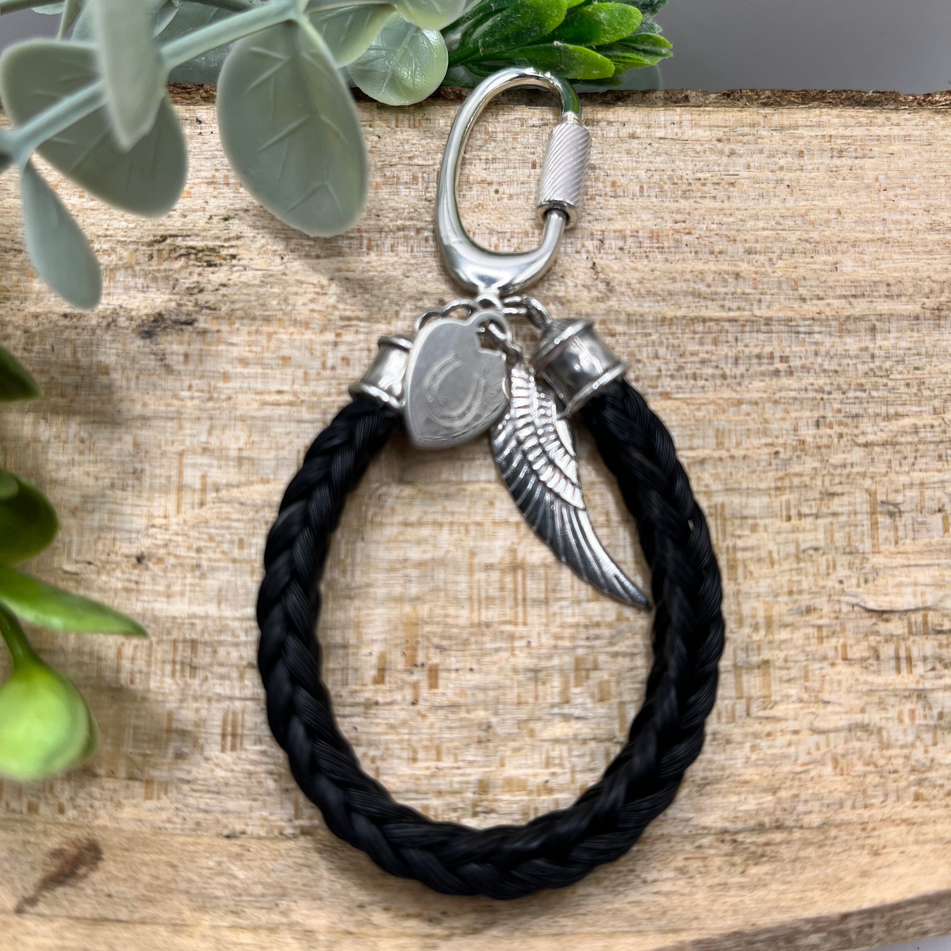 Sterling silver charm options for custom horsehair keychains